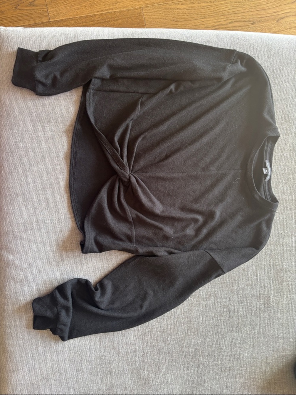 Beyond Yoga Black cropped Long Sleeve Top with tie detail